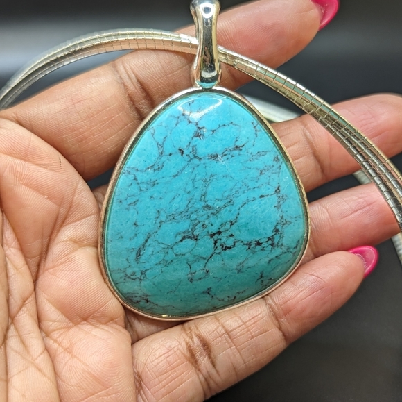 😍3 for $20 Premier Designs turquoise geometric shaped vintage necklace - Picture 7 of 11